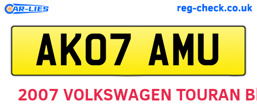 AK07AMU are the vehicle registration plates.
