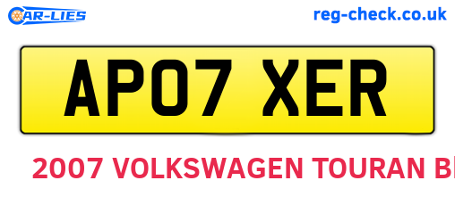 AP07XER are the vehicle registration plates.
