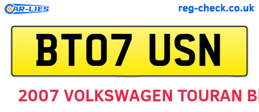BT07USN are the vehicle registration plates.
