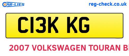 C13KKG are the vehicle registration plates.