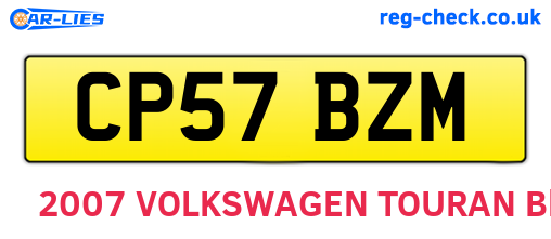 CP57BZM are the vehicle registration plates.