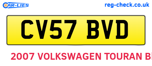 CV57BVD are the vehicle registration plates.