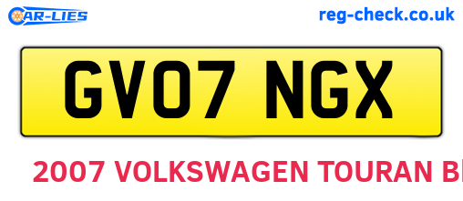 GV07NGX are the vehicle registration plates.