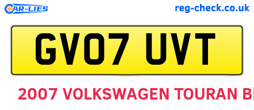 GV07UVT are the vehicle registration plates.
