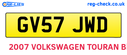 GV57JWD are the vehicle registration plates.