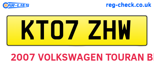 KT07ZHW are the vehicle registration plates.
