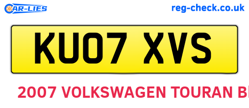 KU07XVS are the vehicle registration plates.