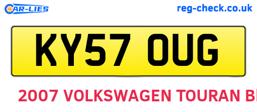 KY57OUG are the vehicle registration plates.