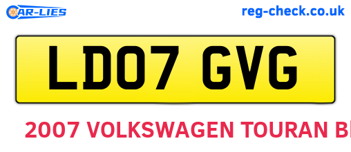 LD07GVG are the vehicle registration plates.