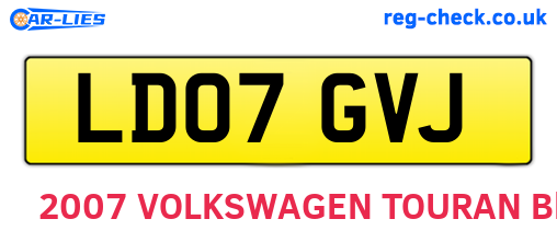 LD07GVJ are the vehicle registration plates.