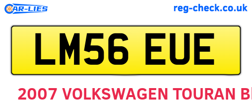 LM56EUE are the vehicle registration plates.