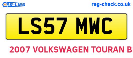 LS57MWC are the vehicle registration plates.