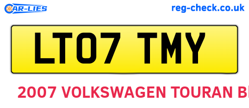 LT07TMY are the vehicle registration plates.