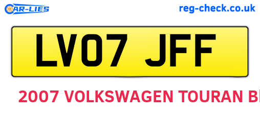 LV07JFF are the vehicle registration plates.