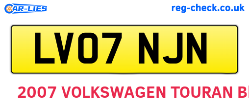LV07NJN are the vehicle registration plates.