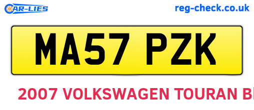 MA57PZK are the vehicle registration plates.