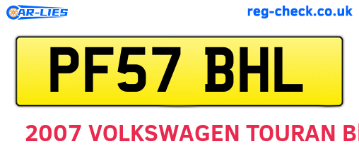 PF57BHL are the vehicle registration plates.