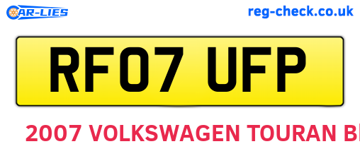 RF07UFP are the vehicle registration plates.