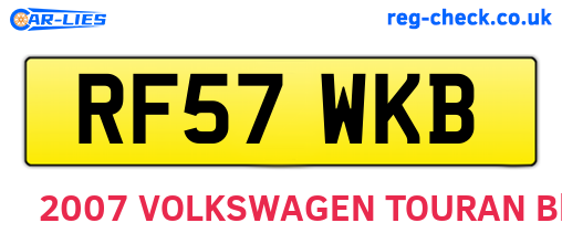 RF57WKB are the vehicle registration plates.