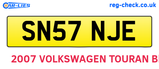 SN57NJE are the vehicle registration plates.