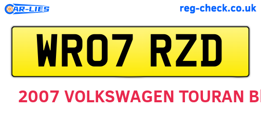 WR07RZD are the vehicle registration plates.