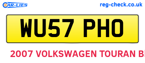 WU57PHO are the vehicle registration plates.