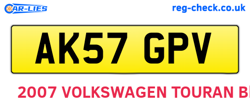 AK57GPV are the vehicle registration plates.