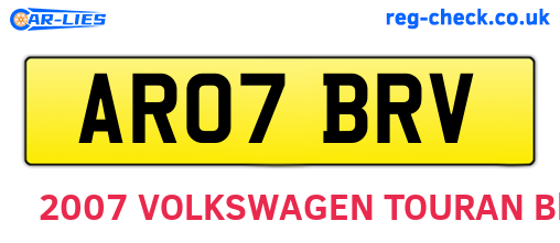 AR07BRV are the vehicle registration plates.