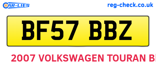 BF57BBZ are the vehicle registration plates.