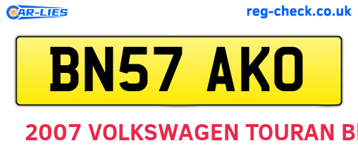 BN57AKO are the vehicle registration plates.