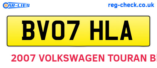 BV07HLA are the vehicle registration plates.