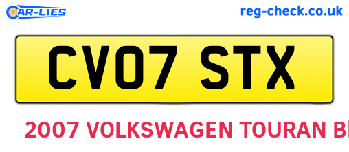 CV07STX are the vehicle registration plates.