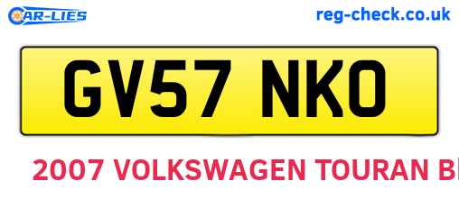 GV57NKO are the vehicle registration plates.