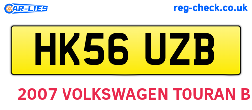 HK56UZB are the vehicle registration plates.