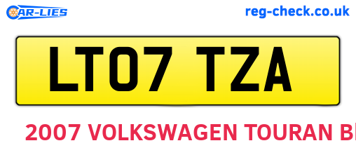 LT07TZA are the vehicle registration plates.