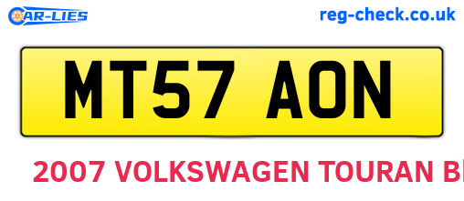 MT57AON are the vehicle registration plates.