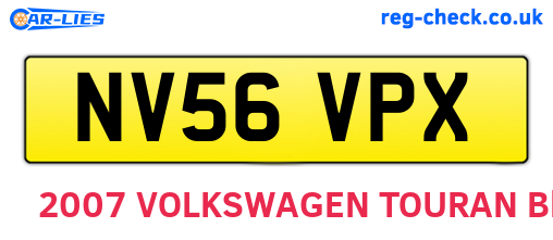NV56VPX are the vehicle registration plates.