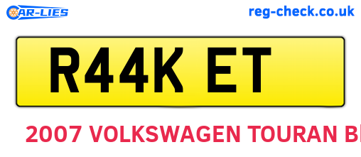 R44KET are the vehicle registration plates.