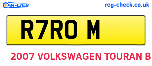 R7ROM are the vehicle registration plates.