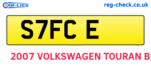 S7FCE are the vehicle registration plates.