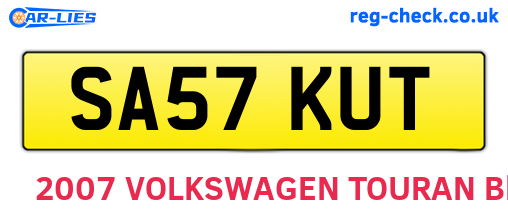 SA57KUT are the vehicle registration plates.