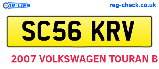 SC56KRV are the vehicle registration plates.