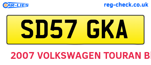 SD57GKA are the vehicle registration plates.