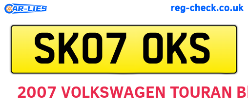 SK07OKS are the vehicle registration plates.