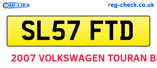 SL57FTD are the vehicle registration plates.