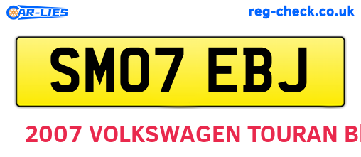 SM07EBJ are the vehicle registration plates.