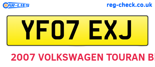 YF07EXJ are the vehicle registration plates.