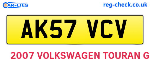 AK57VCV are the vehicle registration plates.