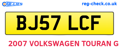 BJ57LCF are the vehicle registration plates.
