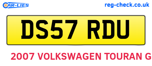 DS57RDU are the vehicle registration plates.